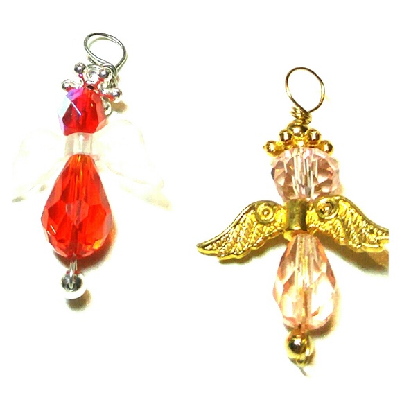 #0009 (7) Medium Swarovski Crystal Angel Pendants - Picture 5 of 5