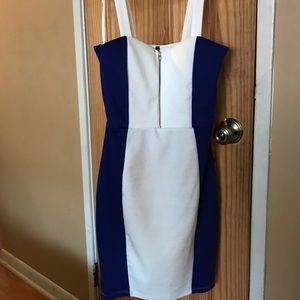 Simple navy blue and white dress