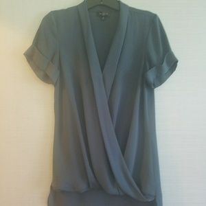 Dramatic Faux Wrap Blouse