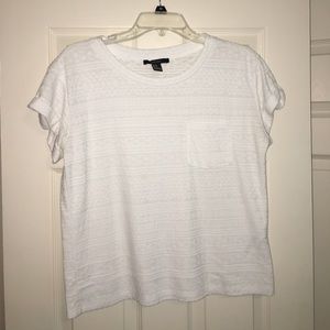 Forever 21 Geometric White Pocket Top