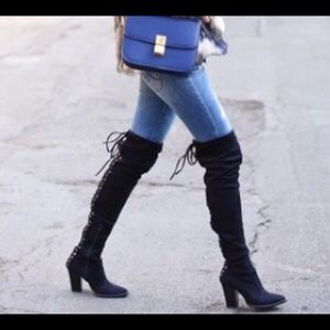 Aldo knee high tie back boots