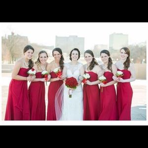 Candy apple red bridesmaid dress