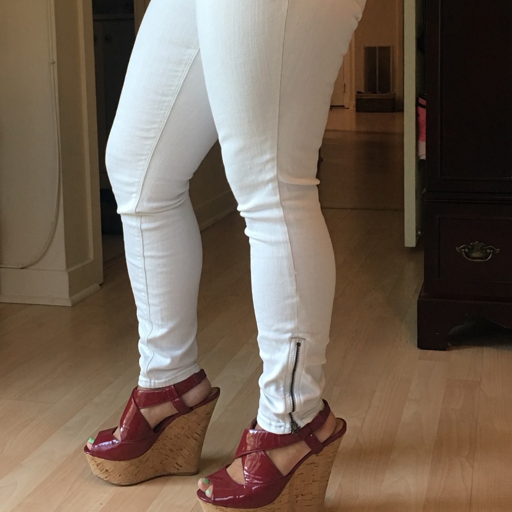 Express White Ankle Jeans low rise