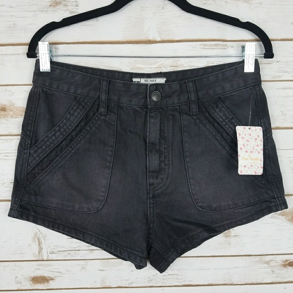 NWT Free People Black High Waist Shorts