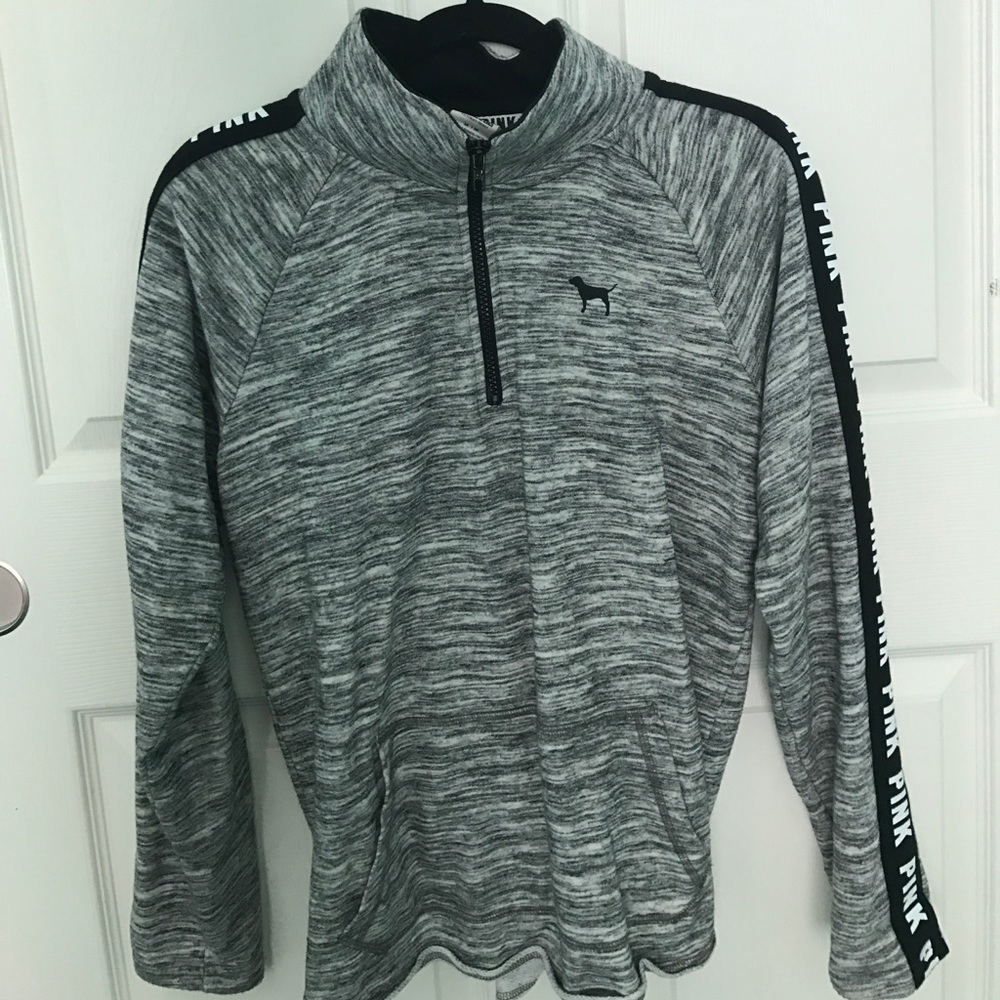VS PINK Gray Half-Zip Sweatshirt