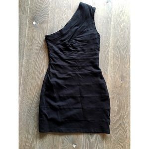 Express Black One-shoulder Bodycon Dress