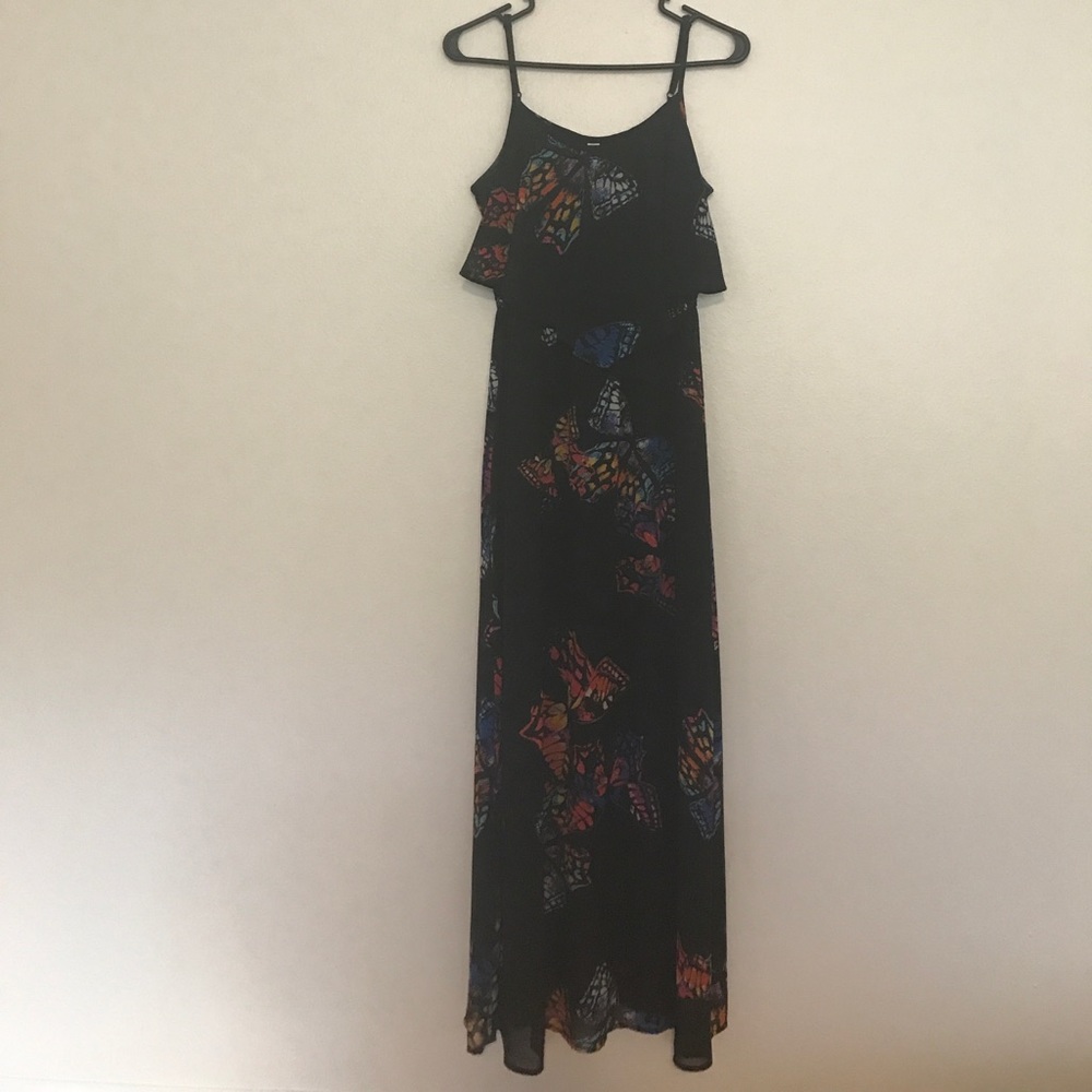 Black patterned maxi dress