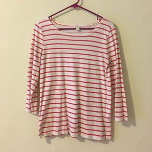 Red Striped J Crew Top