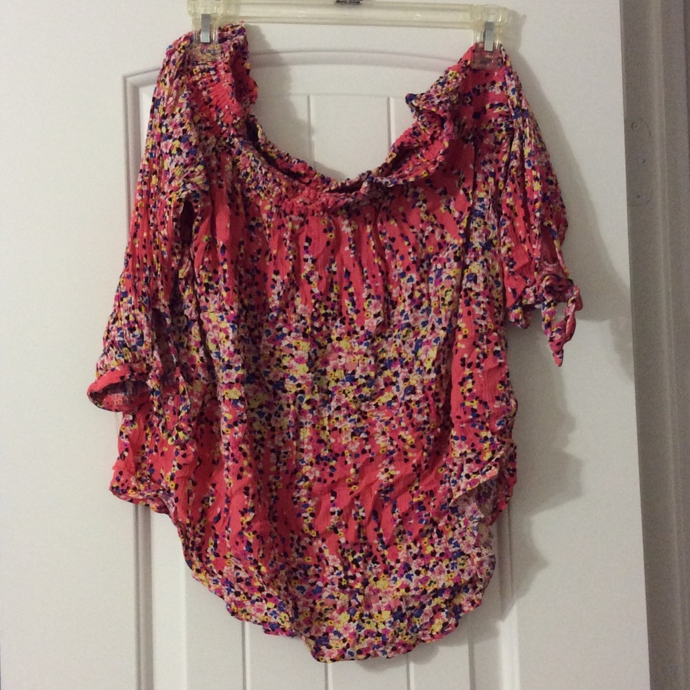 No Boundaries Juniors' Gauze Off the Shoulder Top