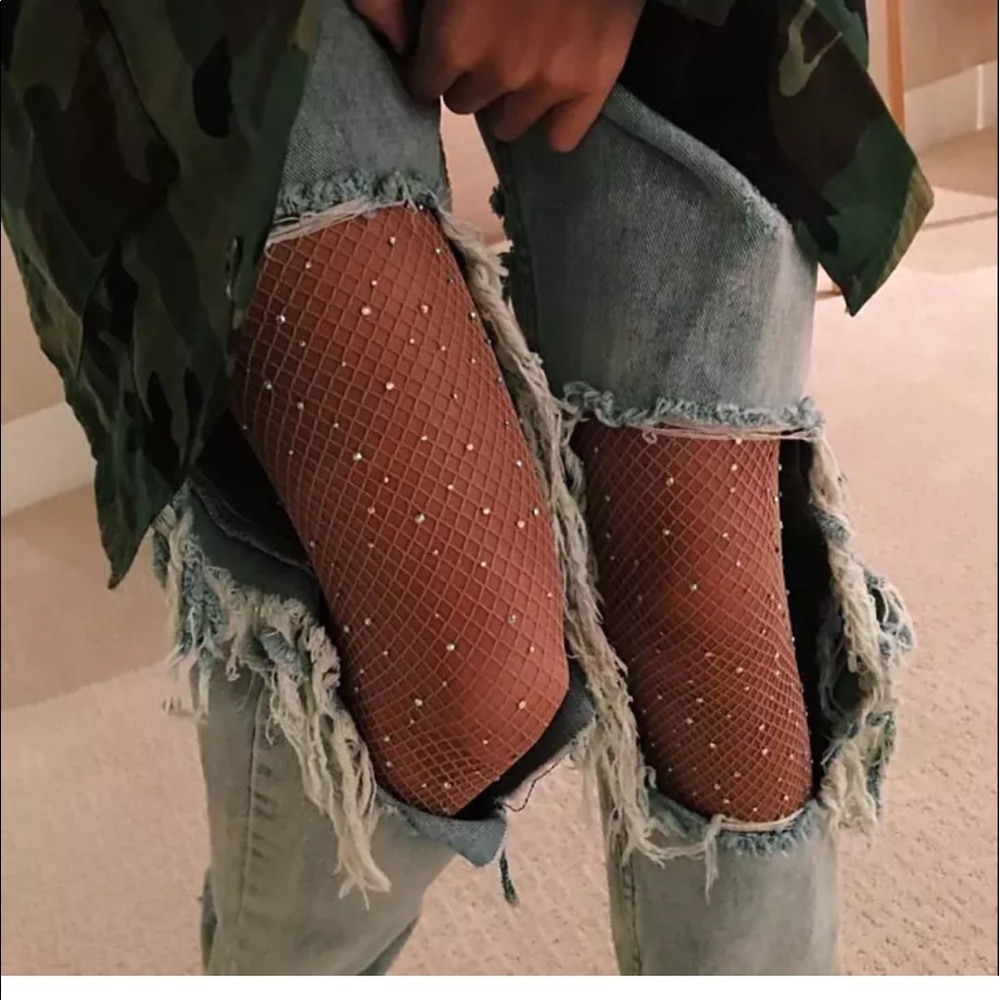 CRYSTALIZED BURLESQUE FISHNETS 👄 - Picture 2 of 6