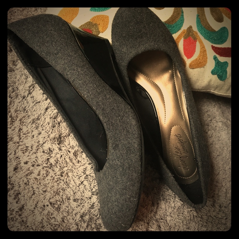 Delxflex comfort heels 9 wool grey