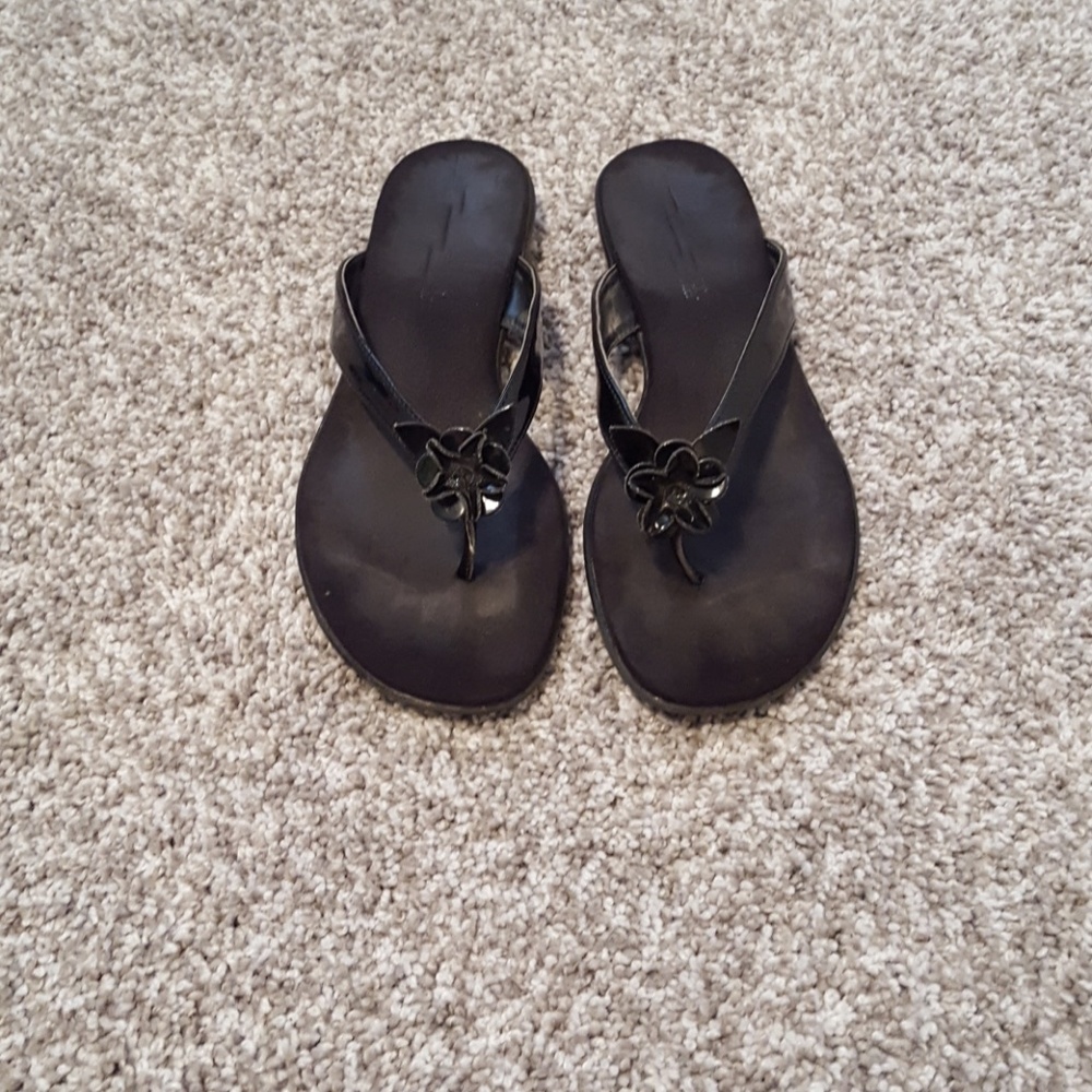 Black flip flops