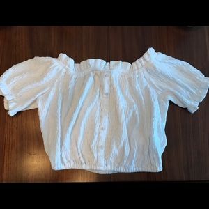 White Off The Shoulder Crop Top