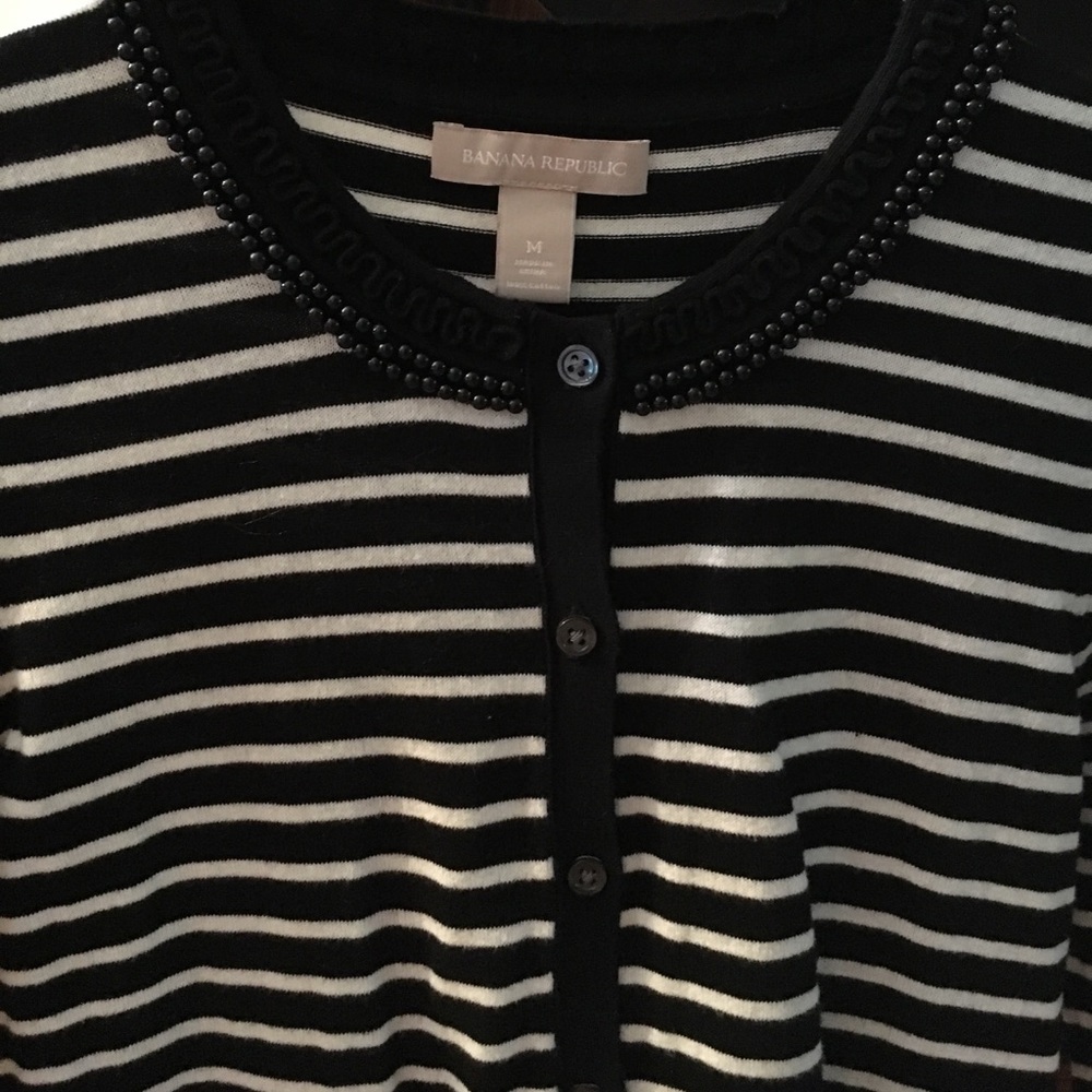 Banana republic black/ beige button down cardigan