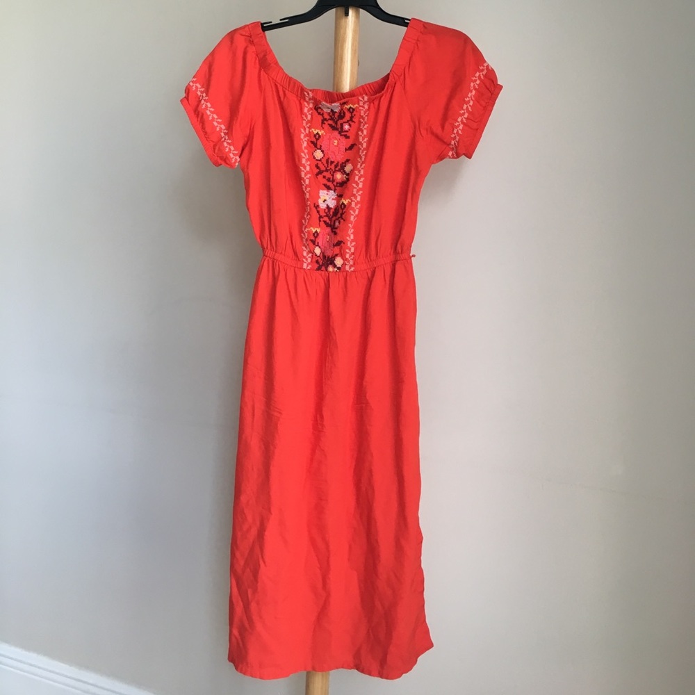 Old Navy Embroidery orange dress
