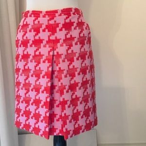 J Crew pink houndstooth skirt