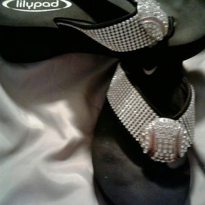 Lily Pad Black Bling Sandals
