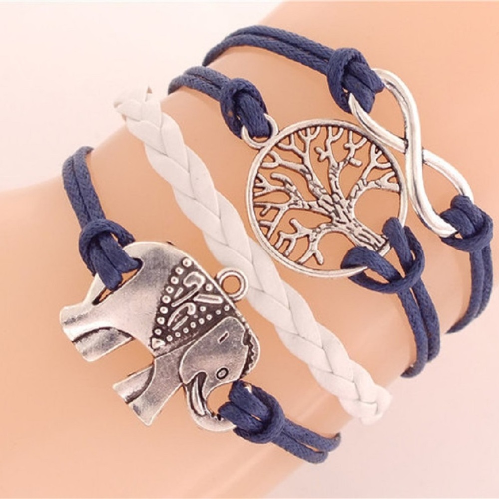 Wrap bracelet elephant tree of life
