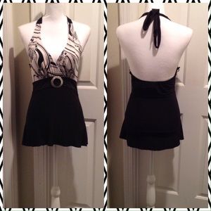 Black and White Halter Top