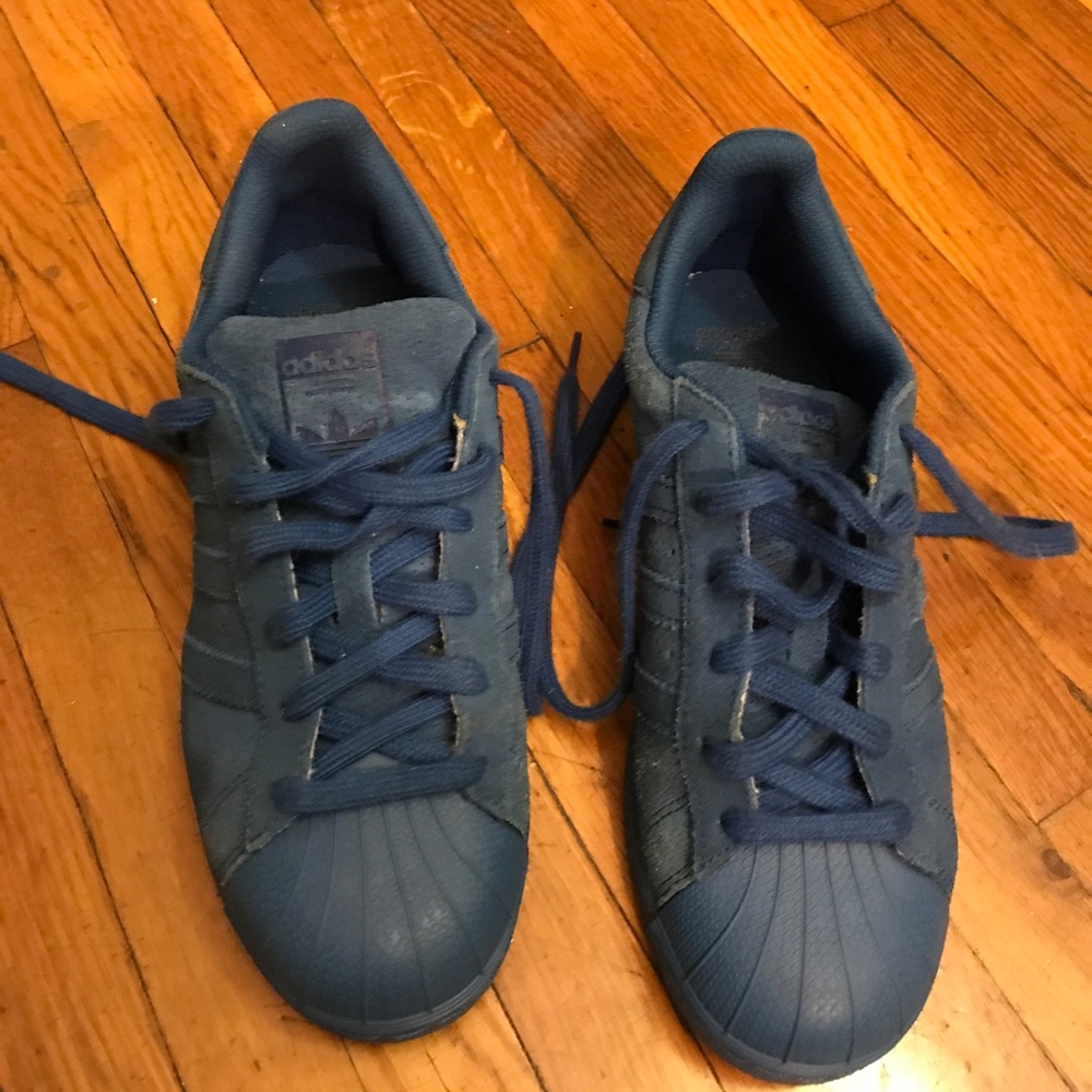 Blue Suede Adidas Superstars🦋💙 OPEN TO OFFERS