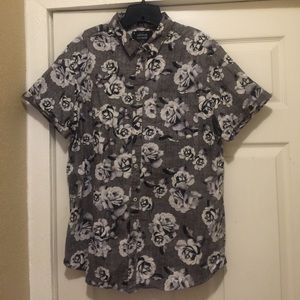 Slim Fit black and white floral