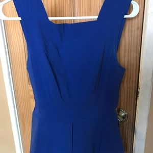 Royal blue dress.
