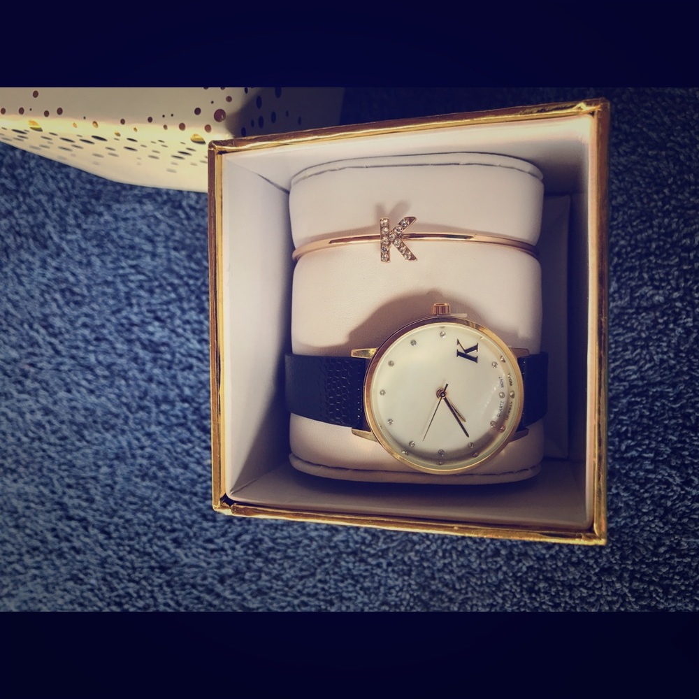 Monogrammed "K" watch duo
