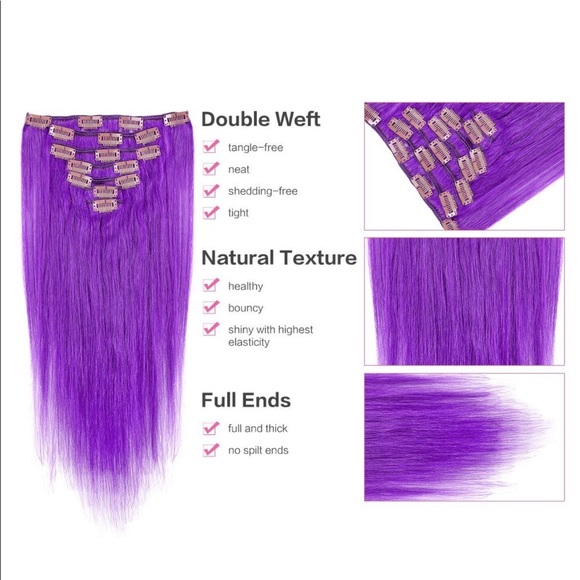Purple Clip Ins - Picture 3 of 6