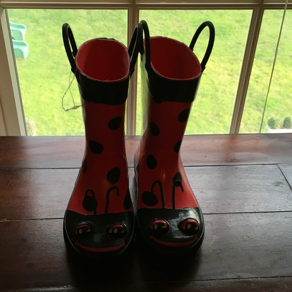 Ladybug kids rain boots
