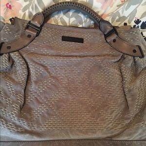 Burberry suede Prorsum taupe handbag