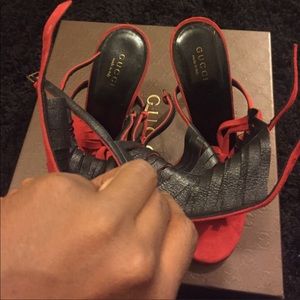 Gucci Shoes - Gucci fringe heels in Red . Size 37 worn twice . Gucci Shoes - Gucci fringe heels in Red . Size 37 worn twice .