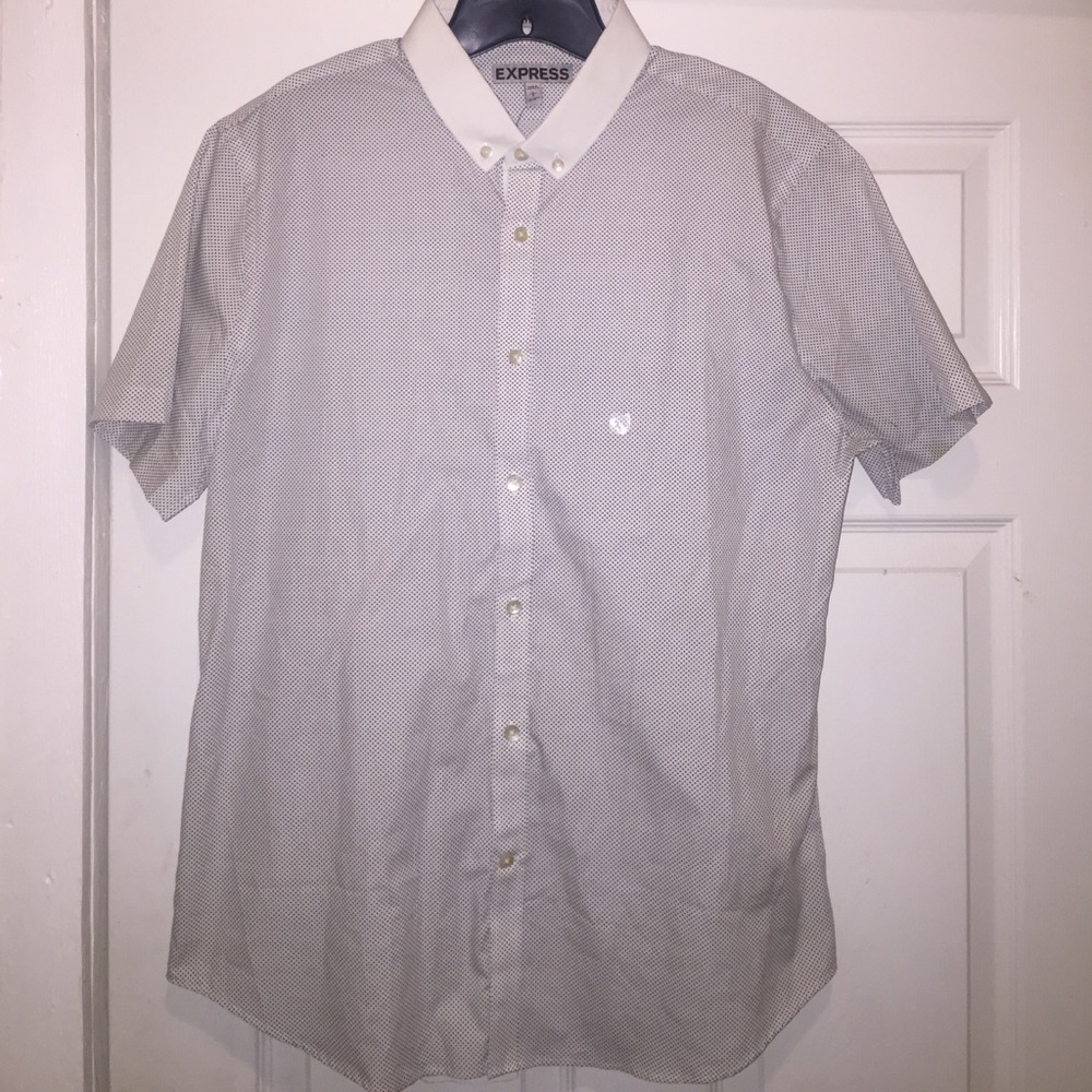 Short sleeve polka dot slim fit