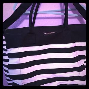 Victoria's Secret pink and black bag