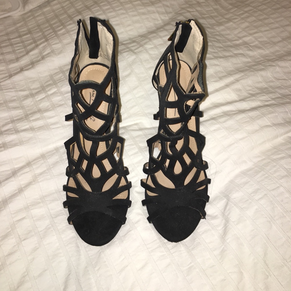 Size 7 Black Suede Heels