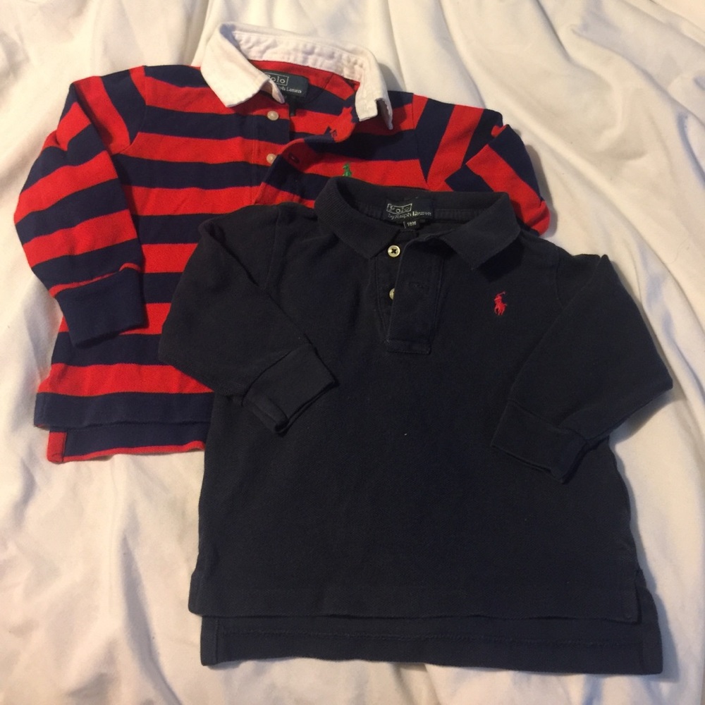 Lot of 2 Ralph Lauren Boys long sleeve Polos