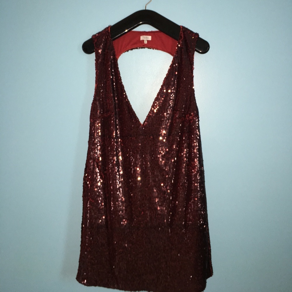 Tobi Maroon sleeveless mini dress