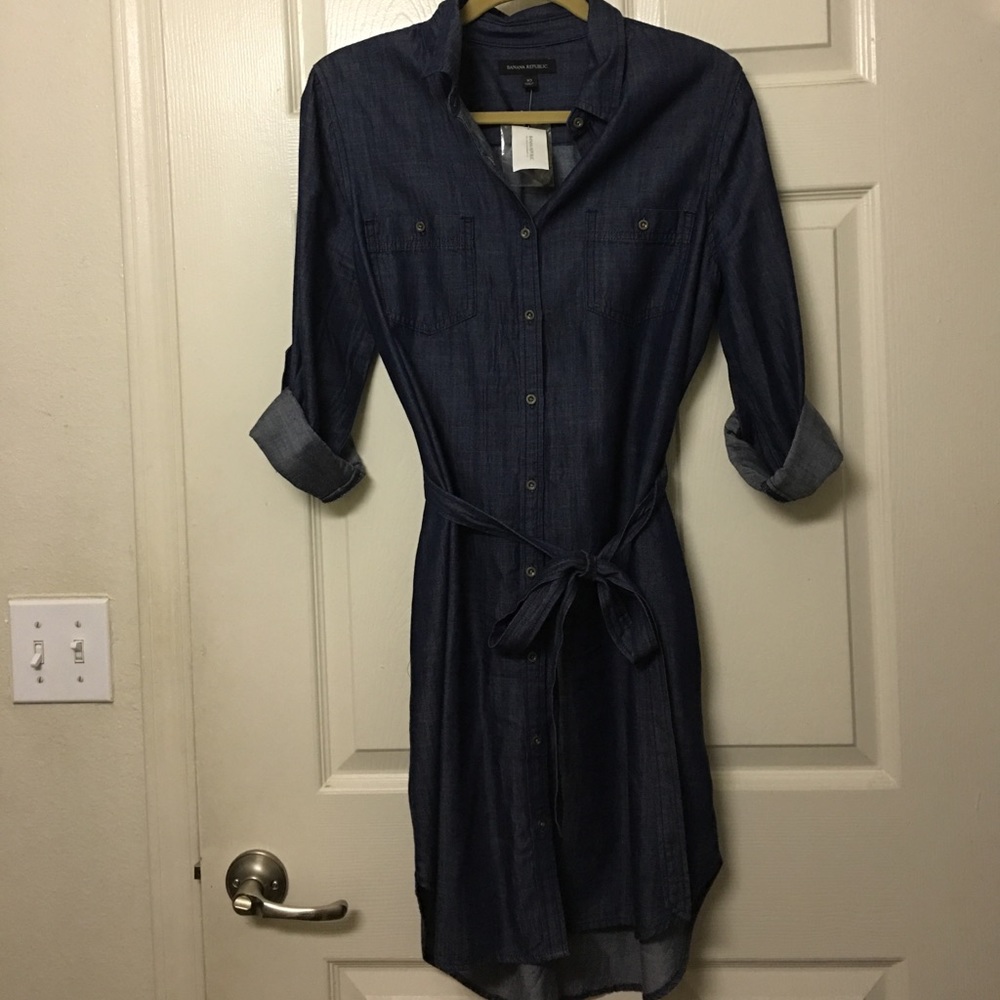 Denim button up shirt dress Banana Republic