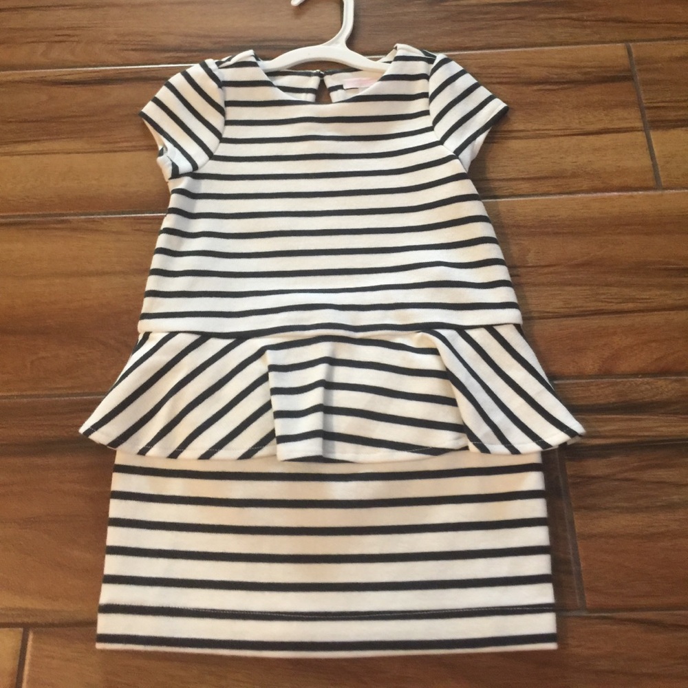Janie and Jack striped peplum dress 18-24months