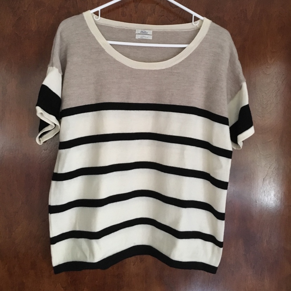Madewell Striped Short Sleeve Sweater