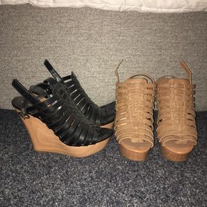 Black and Tan Mossimo Wedges