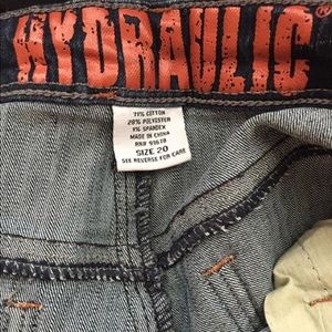 Hydraulic distressed skinny jeans