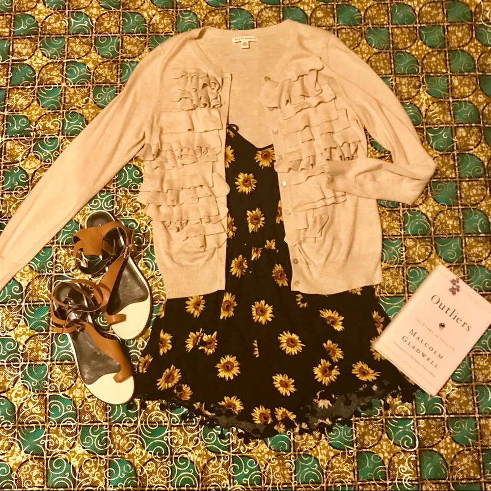 Banana republic ruffle cardigan