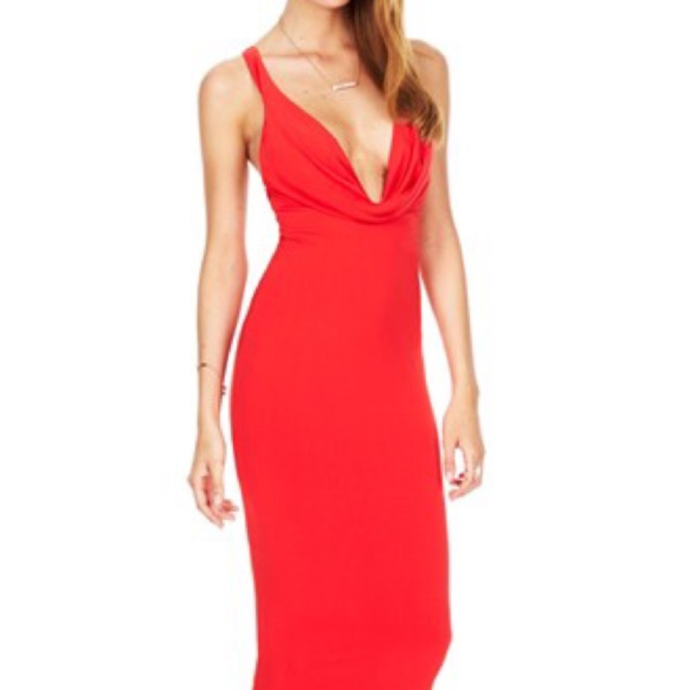 BNWT Nookie Halle Drape Dress in Cherry