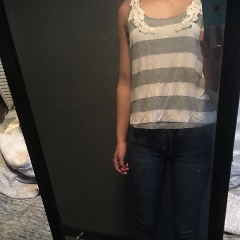 Grey Lacey top