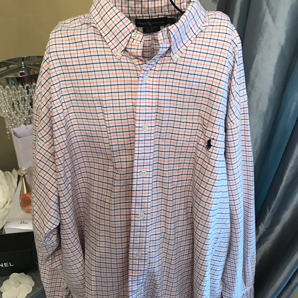 Men's button up Ralph Lauren polo shirt
