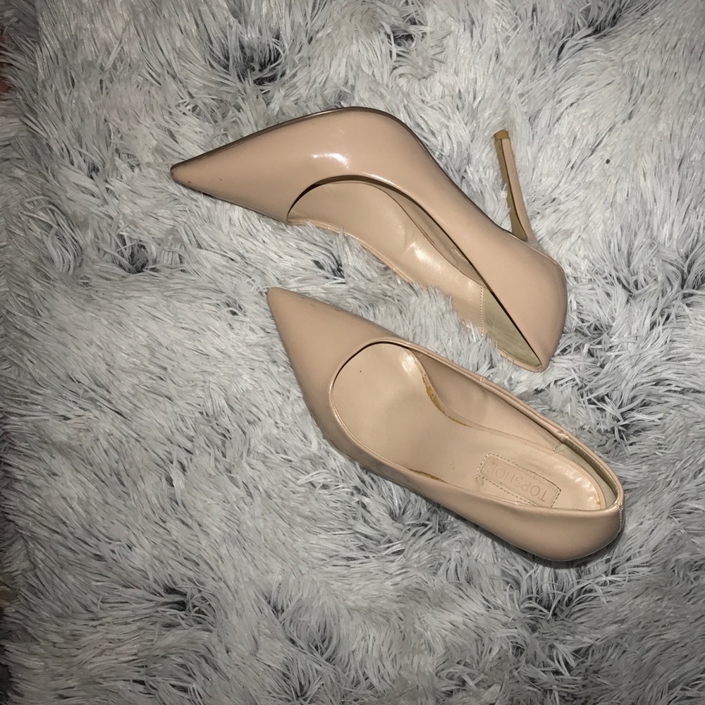 Nude, close toed heels