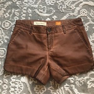Pilcro brown vegan leather shorts