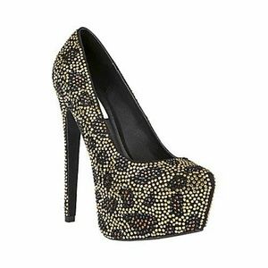 Steve Madden rhinestone leopard print heels