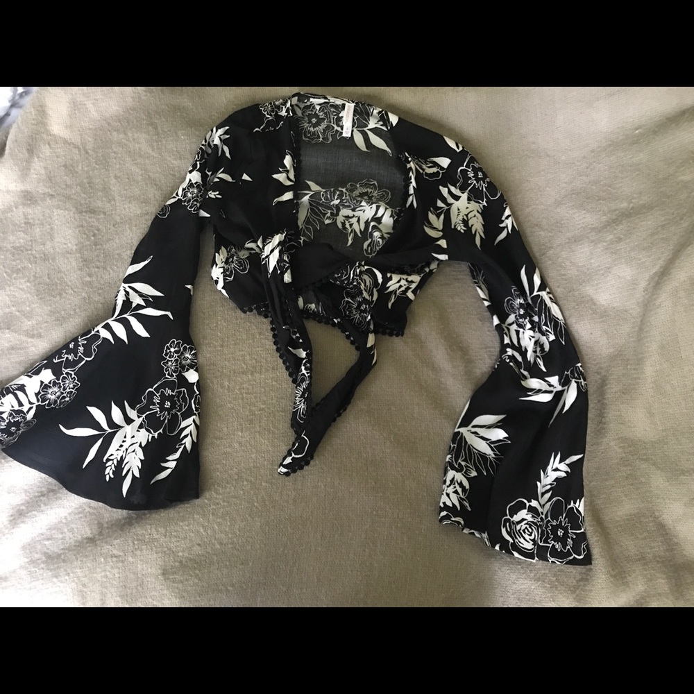 Boho crop tie top