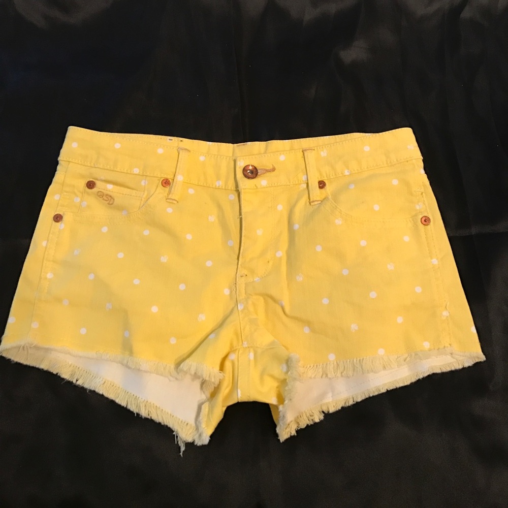 Adorable Yellow Shorts with white polka dots